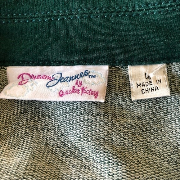 Dream Jeanne’s By Quacker Factory Studded Stretch Jean Jacket Sz L Dk Green - Picture 10 of 11